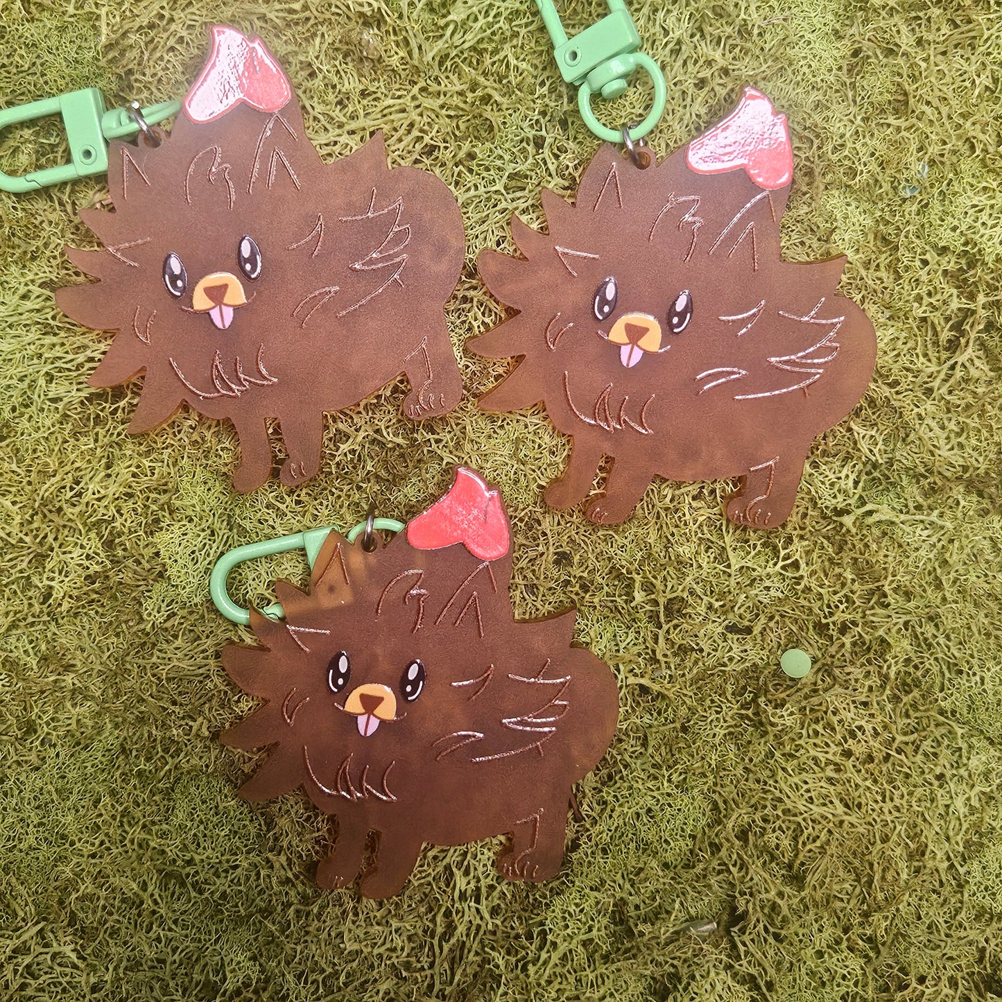 Fire Pomeranian Keychain