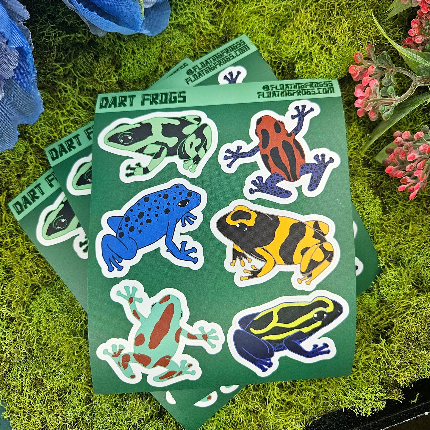 Dart Frogs Vinyl Sticker Sheet