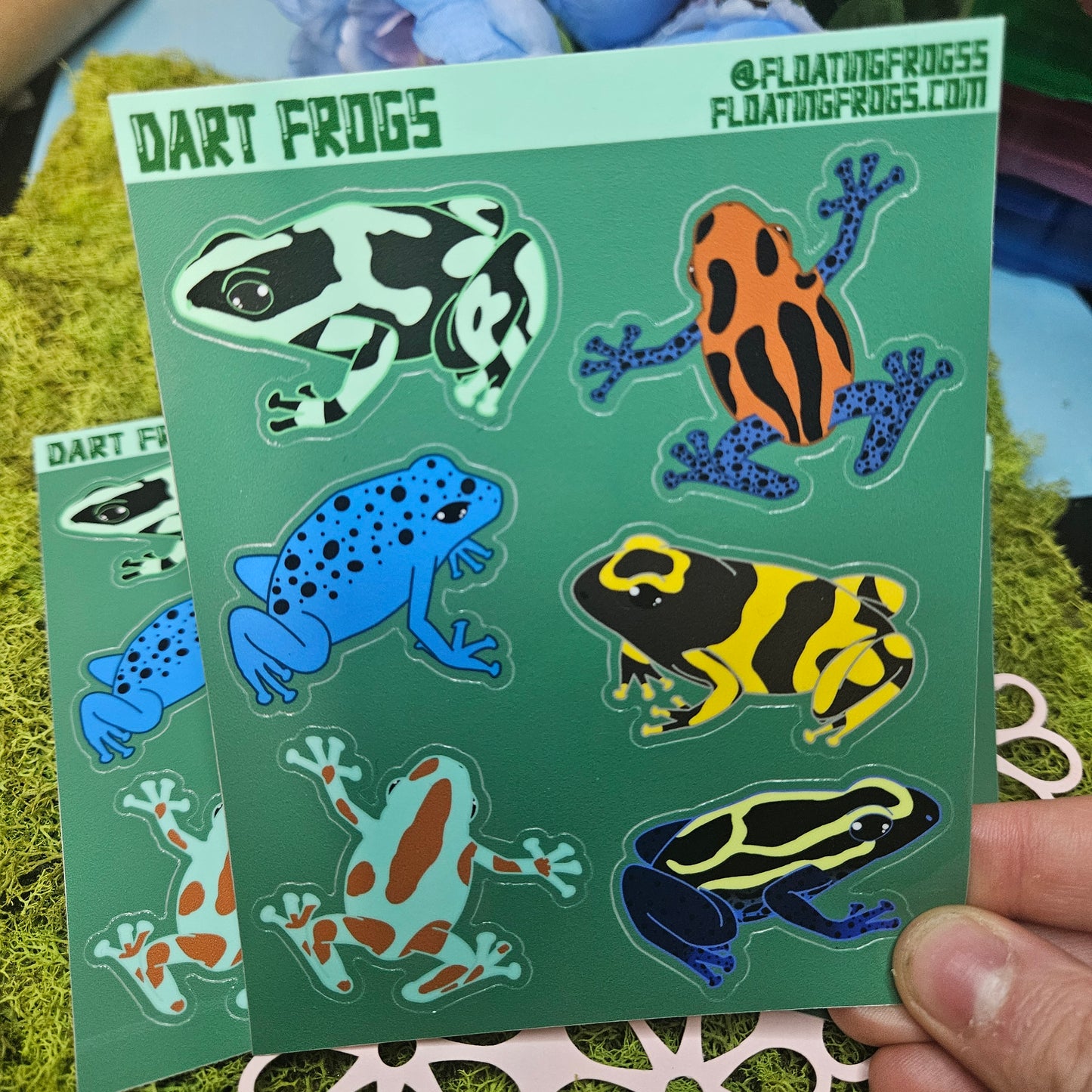 Dart Frogs Vinyl Sticker Sheet