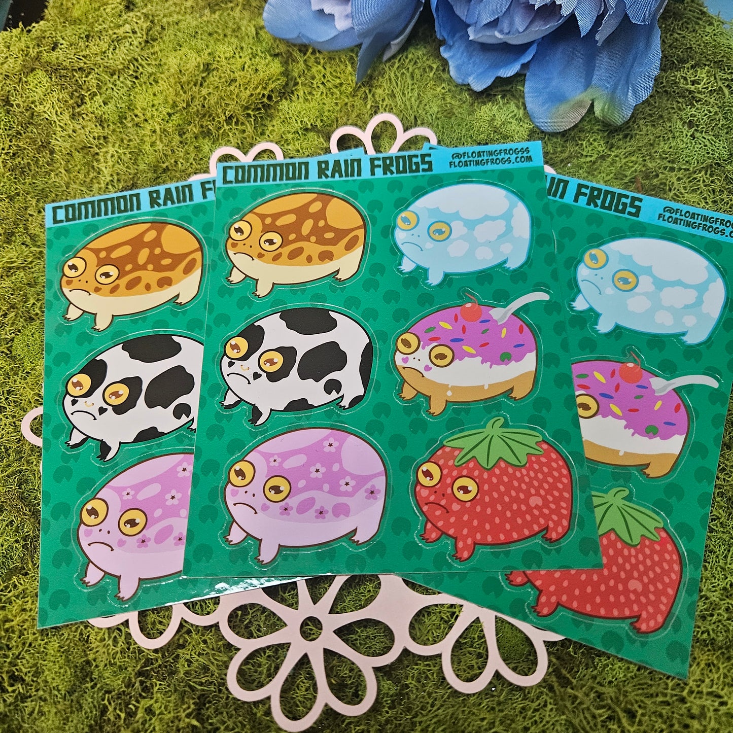 Reggie the Common rainfrog sticker sheet