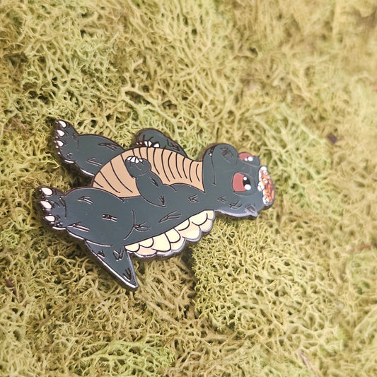 Kaijuu Jr. With Frogs Enamel Pin