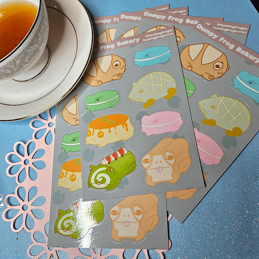 Dumpy Frog Bakery Vinyl Sticker Sheet