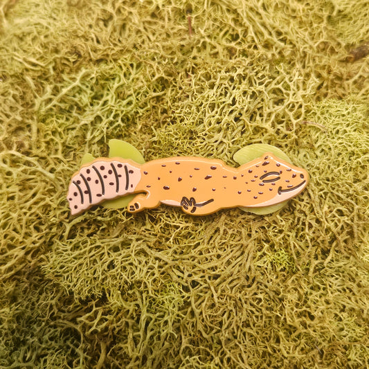 Leopard Gecko Dyed Metal Pin