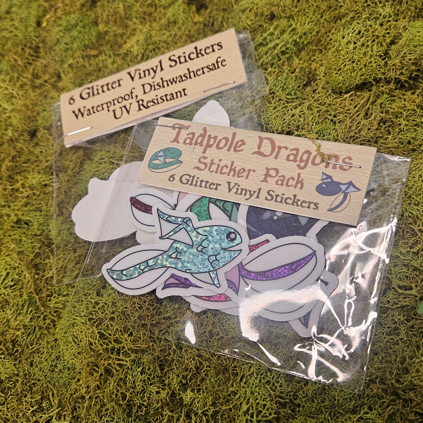 Tadpole Dragons Glitter Sticker Pack