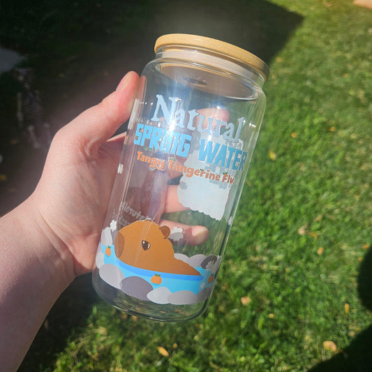 Capybara Spring Water Glass Can