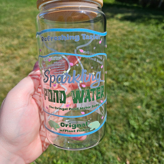 Sparkling Pond Water Glass Can